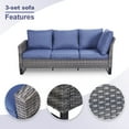 thumbnail image 3 of OPOHORO 8PCS Patio Furniture Set with Propane Fire Pit, Gray Wicker Rattan Furniture Set for Outside with Sectional Couch Patio Swivel Chairs Rectangular Propane Firepit Table - Blue, 3 of 15
