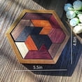 thumbnail image 3 of Puzzle de madera con forma de tangrama hexagonal para niños y adultos, 3 of 5