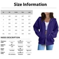 thumbnail image 2 of WTOBBY Women's Casual Solid Color Zip-Up Hooded Sweatshirt, Fashion Long Sleeve Sporty Jacket for Active Wear, Lightweight and Breathable Top for Running or Lounge,Dark Purple L, 2 of 4