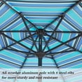 thumbnail image 4 of Iwicker 9Ft Patio Umbrella Sunbrella Outdoor Aluminum Market Umbrella with Crank and Push Button Tilt, Blue Stripe, 4 of 9