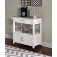 thumbnail image 2 of Linon Cameron Chariot de Cuisine Roulant avec Dessus en Bois Granit, Grand Espace de Rangement, Blanc, 2 of 17