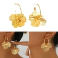 thumbnail image 2 of lixuesong Vintage Geometric Flower Drop Earrings for Women Fashion Statement Hanging Ear Rings Jewelry Party Accessories, 2 of 3