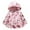 Pink, variant on Bobora Baby Girls Winter Autumn Warm Lovely Hooded Button Positioned Butterfly Print Padded Little Kids Toddler Jacket Coat,6M-4T
