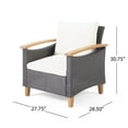 thumbnail image 3 of GDF Studio Velthur Outdoor Wicker and Acacia Wood 4 Seater Chat Set with Cushions, Multibrown, Beige, and Teak, 3 of 13