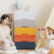 DENEST Plastic 5 Tier Drawer Dresser
