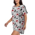 thumbnail image 3 of Womens Pajama Sets With Pocket, Cute Silhouette Dog Lounge Sets Short Sleeve Sleepwear PJ Sets for Women, 3 of 6