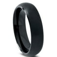 thumbnail image 2 of Charming Jewelers Tungsten Wedding Band Ring 6mm for Men Women Comfort Fit Black Domed Brushed Lifetime Guarantee Size 6.5, 2 of 5