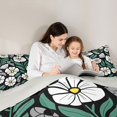 thumbnail image 5 of jejeloiu Modern Floral 7 Pieces Full Size Bedding Sets For Girls,Bold Pattern Full Size Bed in a Bag,Black White Green,Light Gray Reversible, 5 of 7