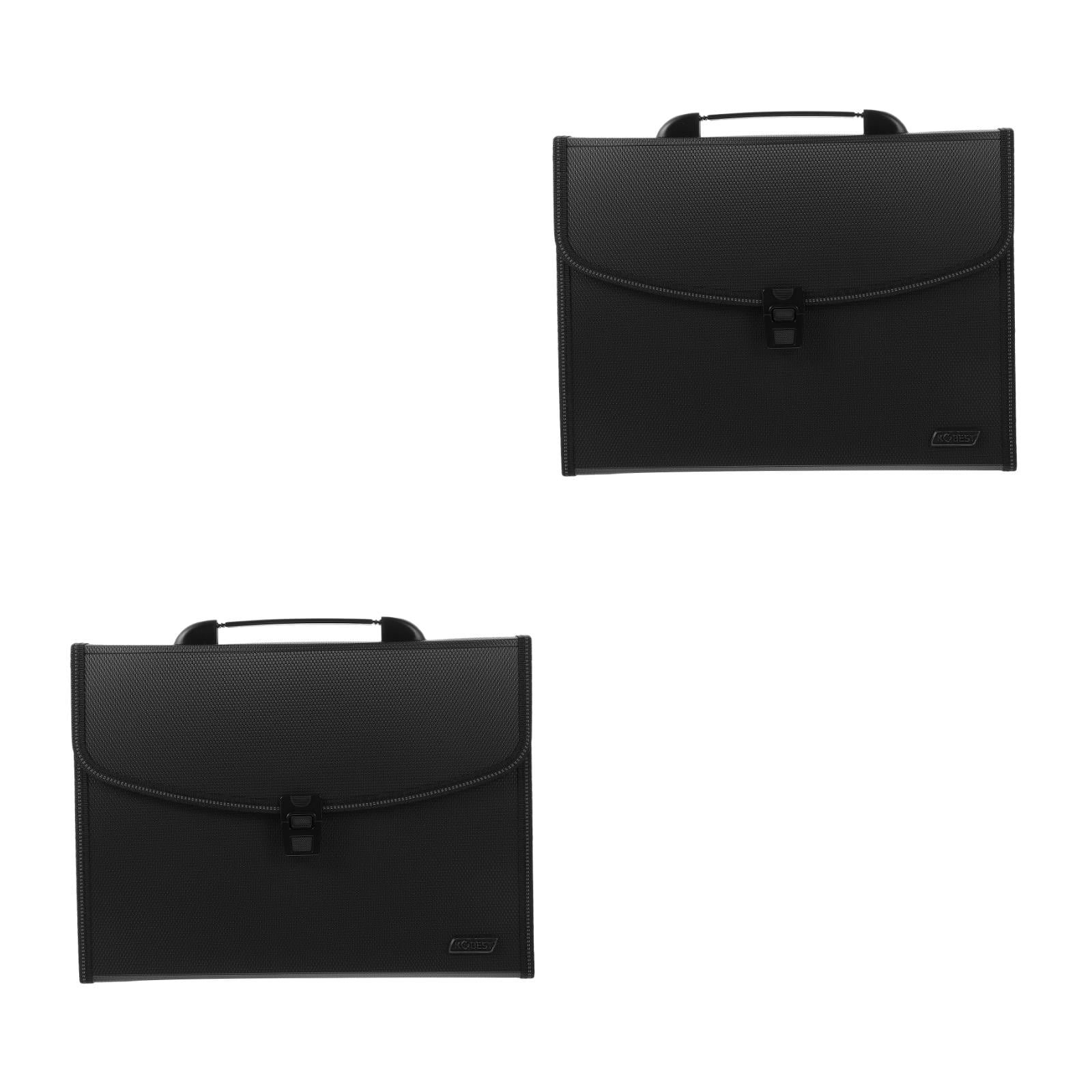 Set of 2 File Folder Tabs Office Files Black Pocket Folders