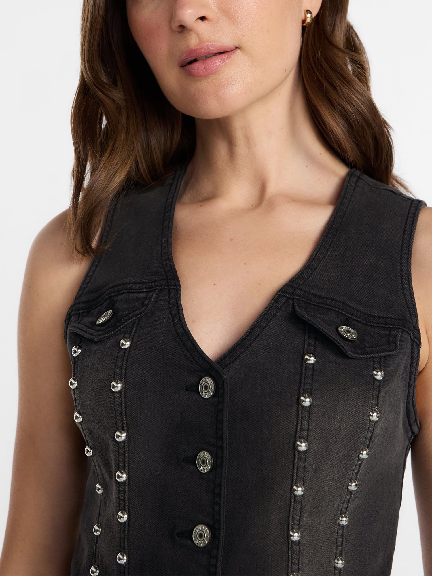 Madden NYC Women's Studded Vest, Sizes XXS-XXL