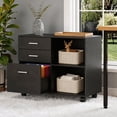 thumbnail image 5 of Ktaxon File Cabinet with Open Shelf, Wood Rolling File Cabinet with Open Shelves,Legal & Letter Size Black, 5 of 7