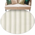 thumbnail image 6 of Sage Green Striped Round Rug 5ft Washable Circle Kitchen Rugs Non Slip Modern Farmhouse Green Stripes Large Area Rug Indoor Floor Carpet for Bedroom Living Room Home Office Dining Room Nursery, 6 of 8