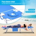 thumbnail image 5 of Miniyam 3-in-1 Heavy Duty Tanning Chair with Face Hole Adjustable 5-Position Folding Chaise Lounge Outdoor Portable Lay Flat Beach Lounge Chair for Sunbathing Patio Pool Lawn Camping, Green, 5 of 11
