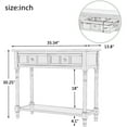thumbnail image 3 of 35" Console Table with 2 Drawers, Farmhouse Solid Wood Sofa Table Behind Couch, Entryway Hallway Foyer Tables with Open Shelf for Living Room, Black, 3 of 7