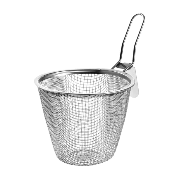 Cesta para freír fideos, colador de acero inoxidable, malla de alambre para uso en cocina. L