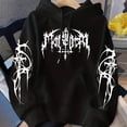 thumbnail image 2 of Men Women Gothic Hoodie Y2K Aesthetic Graphic Oversized Pullover Hooded Sweatshirt Hip Hop Grunge Alt Streetwear, 2 of 5