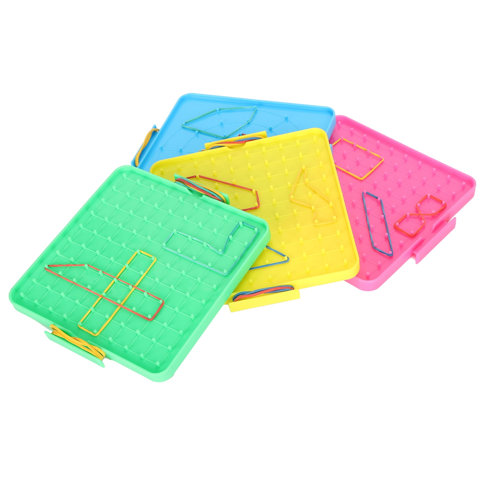 Octpeak Pegboard Rubber Band Set,4Pcs Nail Board Toy Color Pegboard Rubber Band Set Hands‑on
