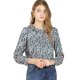 thumbnail image 1 of Allegra K Blusa Floral Con Volantes Cuello Redondo Manga Larga Flor De Loto Top Camisa Para Mujeres Verde S, 1 of 5