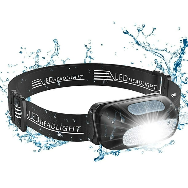 Linterna frontal LED recargable, potente linterna frontal impermeable con 5 modos de luz, 200 lm, linterna frontal ultraligera y ajustable para niños para pesca, camping, senderismo, ciclismo Ormromra LKX-1339