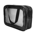 thumbnail image 4 of Bolsa de cosméticos transparente, bolsa de almacenamiento de viaje impermeable, bolsa de artículos de tocador transparente, bolsa de almacenamiento de viaje, diseño elevado, 4 of 14