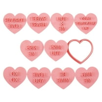 ievspot 1 Set Heart Cookie Cutter Mini Valentine Cookie Cutter Stamp Plastic Biscuit Pastry Cutters for Valentine's Day Baking