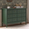 thumbnail image 3 of Pemberly Row Contemporary 6-Drawer Assembled Dresser in Forest Green, 3 of 10