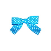 The Ribbon Roll - T5189-91305-3X2, Grosgrain Dots Twist Tie Bows - Large Bows, Turquoise, 7/8 Inch, 100 Pieces