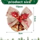 thumbnail image 2 of 15 piezas de lazos navideños con cascabeles, mini lazos de cinta, lazos de arpillera para coronas, lazos rojos, dorados y verdes, adornos colgantes de lazos de corona de Navidad para decoraciones de, 2 of 5