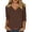 Coffee, variant on Vivianyo HD Women's V Neck 3/4 Sleeve Linen Blend Top, Loose Fit Drop Shoulder Casual Blouse, Women's Hot Pink, Sizes S-5XL