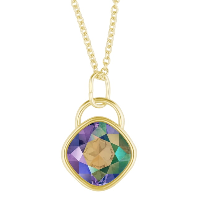 Collar para Mujer con Cristal Fino Swarovski en forma de Rombo– Bañado en Oro 14k- Collar Elegante y Brillante-Collares de Mujer de Moda- Joyería para Mujer de Moda- Regalo especial Ortiz Espinosa Temporada