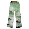 thumbnail image 7 of Endives Wide Leg Pants for Woman Landscape Painting Printed Elastic High Waist Pants Lightweight Casual Pant Spring Trendy Mint Green, 7 of 7