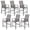 High Back Grey White, variant on UDPATIO Patio Swivel Bar Stools Chair of 2, Outdoor Bar Height Set, All Weather High Back and Armrest Rocking Stools & Bar Chairs for Backyard, Lawn Garden, Balcony and Pool