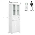 thumbnail image 2 of Ktaxon Bathroom Cabinet with 4 Doors 1 Drawer, Large Storage Organizer w/ 2 Adjustable Shelves for Office Living Room, White, 2 of 14