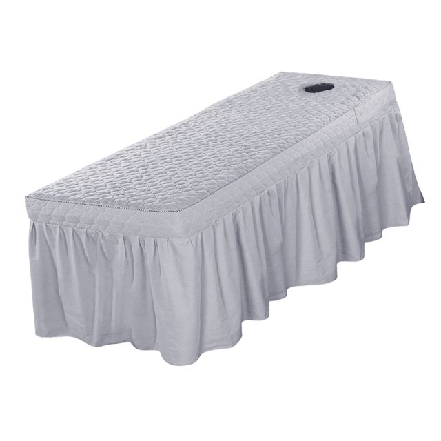 DOLITY Draps de Lit de Salon Spa Table de Massage avec Trou Gris