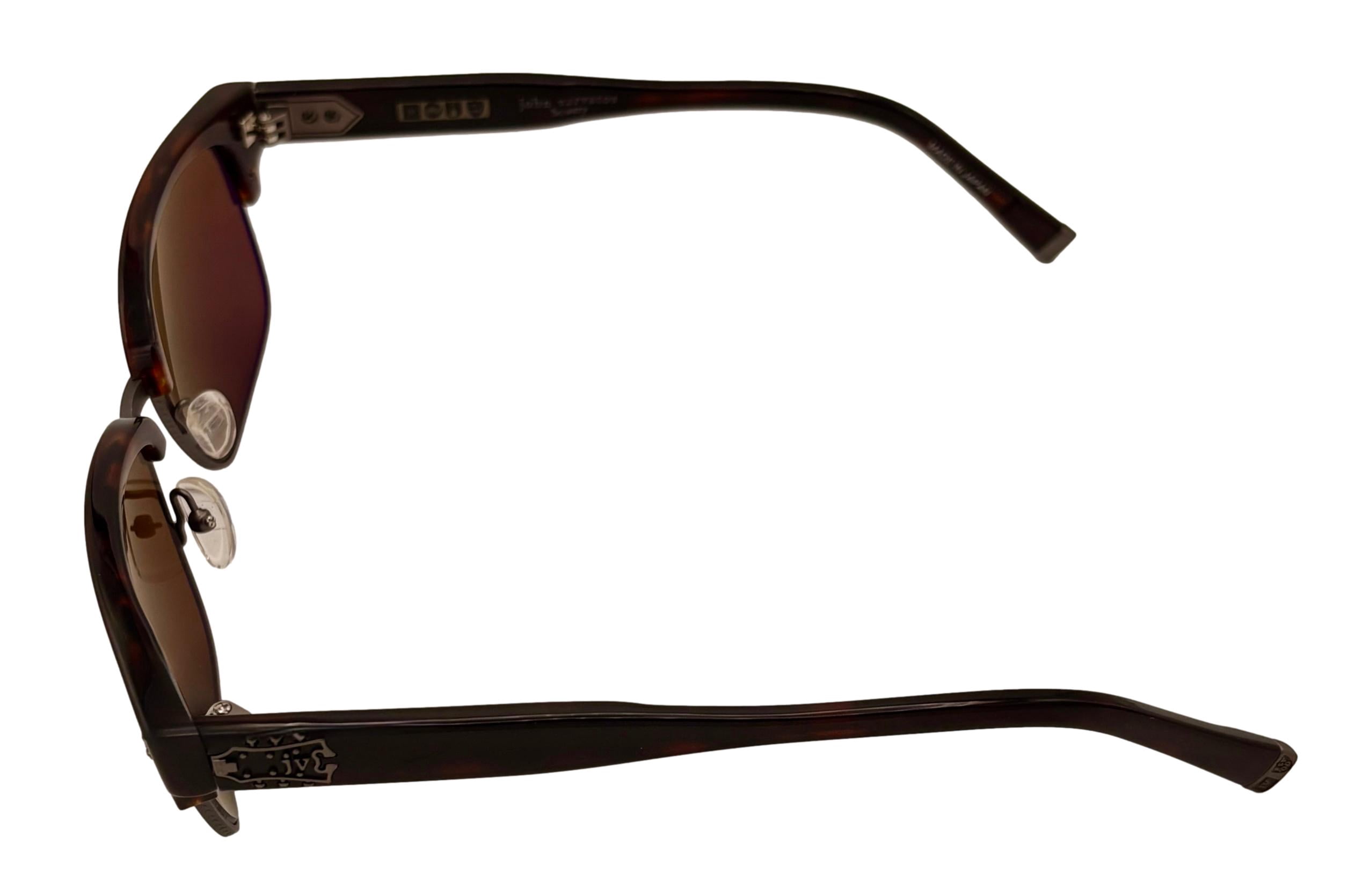 John Varvatos Plastic Soft Men's Rectangle Sunglasses, Brown