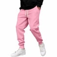 thumbnail image 4 of Lumtrix Jogger Sweatpants for Men Drawstring Cuffed Sweatpants Fall Winter Jogging Pants with Pockets Pink XL, 4 of 7
