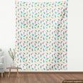 thumbnail image 4 of Ice Cream Sofa Upholstery Fabric by the Yard, Repetitive Star Ornaments Popsicles Cones Pattern Motifs on Plain Backdrop, Decorative Fabric for DIY and Home Accents, White Multicolor by Ambesonne, 4 of 5