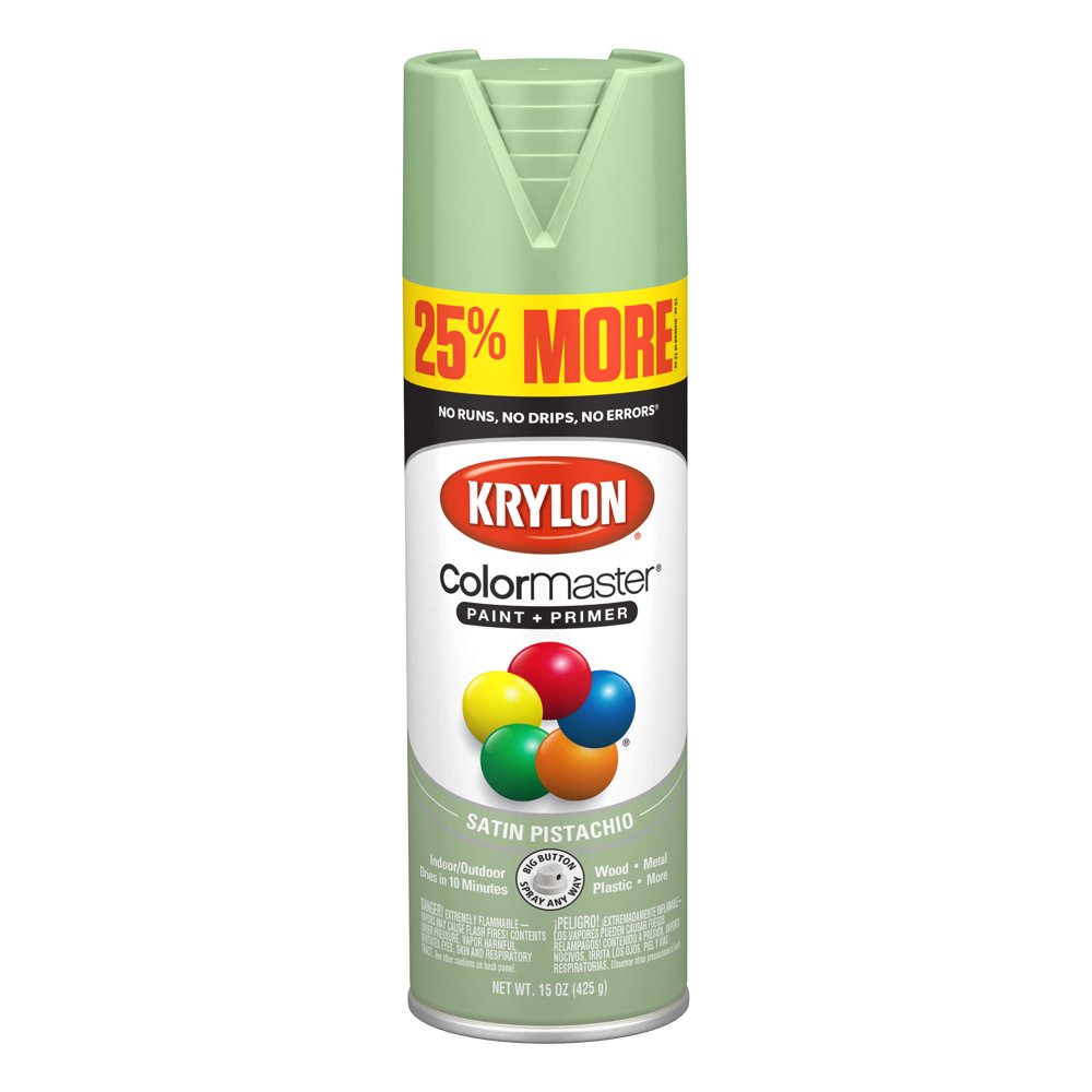 Krylon® ColorMaster Paint + Primer Satin Pistachio, 15Oz
