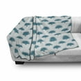thumbnail image 3 of Tropical Soft Flannel Fleece Blanket, Exotic South American Plant Pattern on Geometric Shapes Background, Cozy Plush for Indoor and Outdoor Use, 60" x 80", Baby Blue Teal and White, by Ambesonne, 3 of 6
