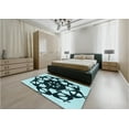 thumbnail image 4 of Ahgly Company Indoor Round Patterned Medium Teal Green Area Rugs, 6' Round, 4 of 6