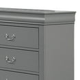 thumbnail image 2 of Ryla Wide Dresser, 6 Drawers, Nickel Metal Handles, Light Gray Solid Wood, 2 of 5