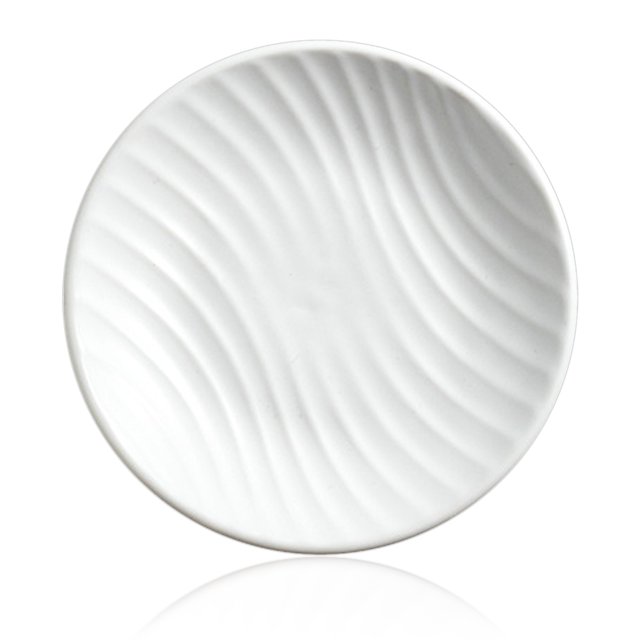 Jabonera redonda elegante, bandeja de cerámica con diseño moderno y minimalista a rayas