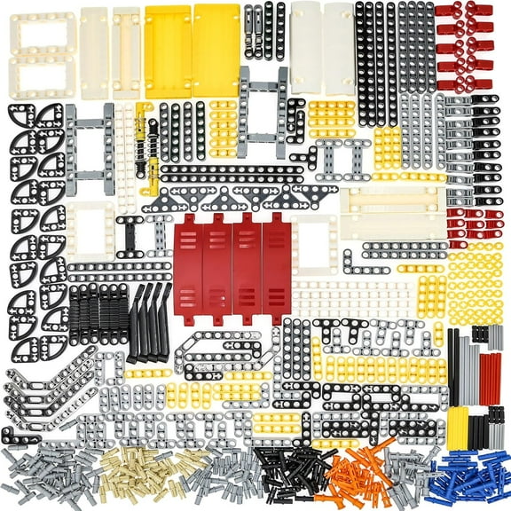 820pcs Technic-Parts Axle-Pin-Connector Compatible with Major Brands Technic Parts, Beam Frame Liftarm Bush Panel Plate Shock-Absorber Chain Link Etc. MOC Replacement Pieces and Parts.