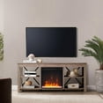 thumbnail image 3 of Evelyn&Zoe Sawyer Rectangular TV Stand with Crystal Fireplace for TV's up to 65", Gray Oak, 3 of 9