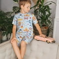 thumbnail image 4 of Fotbe Cute Shark Pijama Estampada de 2 Piezas para Niños – Ropa de Dormir de Manga Corta Cómoda para Niños y Niñas, Camiseta y Shorts de Algodón-Small, 4 of 6