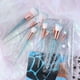 thumbnail image 2 of Juego de 10 brochas de maquillaje para niñas con purpurina de cristal, mango transparente, brocha para base en polvo, corrector, sombra de ojos, delineador de ojos, brocha para cej, 2 of 5