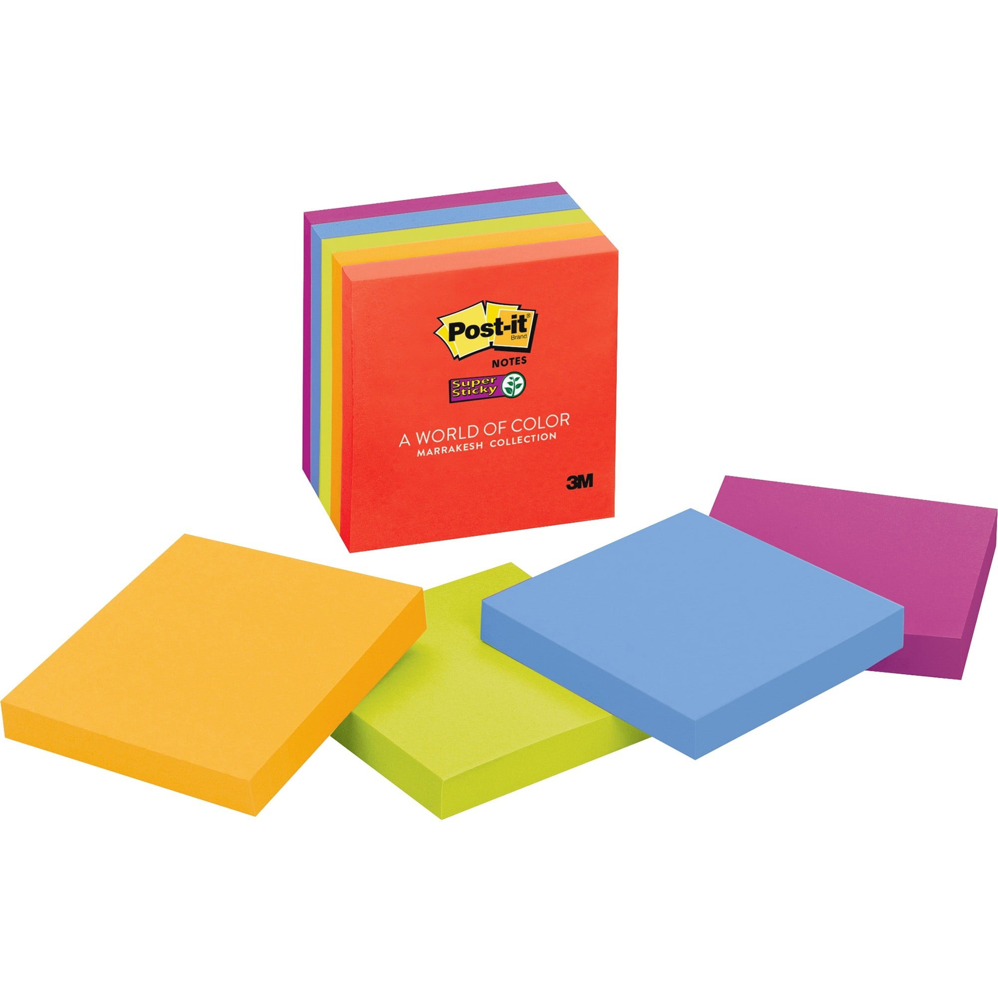 Post-it Super Sticky 3x3 Electric Glow Notes - 5 per pack - 3