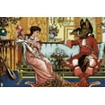 thumbnail image 2 of Crane, Walter 32x23 Gold Ornate Wood Framed with Double Matting Museum Art Print Titled - Beauty and the Beast  - The Courtship, 2 of 4