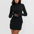 thumbnail image 6 of Sentmoon Corset Dress for Women with Pockets Long Sleeve Crew Neck Plus Size Dresses for Curvy Women Solid Color Slim Graduation Dresses for Women 2025 for Indoor Music Festival L, 6 of 10