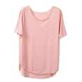 thumbnail image 2 of Womens Summer Tops Casual Cotton Linen Short Sleeve Blouses for Women Womens Tops Casual Womens Solid Color Tops Plus Size Tee Shirts Reorder Items, 2 of 2